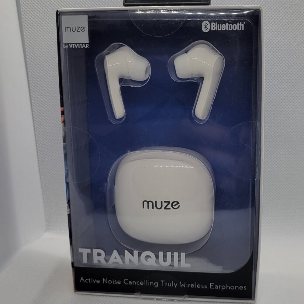 Muze Tranquil Active Noise Canceling True Wireless Bluetooth Earbuds - White